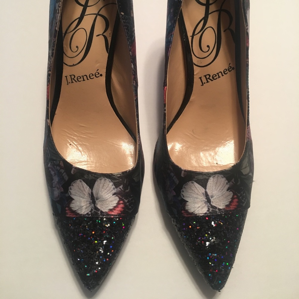 💎J. Renee multi-color pump w/black sequined toe - Picture 3 of 8